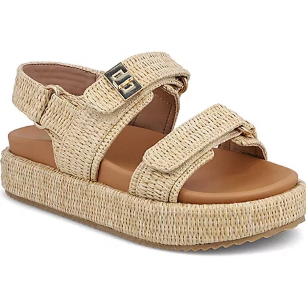 Mia Ryann Footbed Sandals Adjustable Straps Natural Sz 8.5M - Retail $85